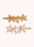 Marbelized Star Trio Clip - Colors: Pink Pearlescence & Mother of Pearl White